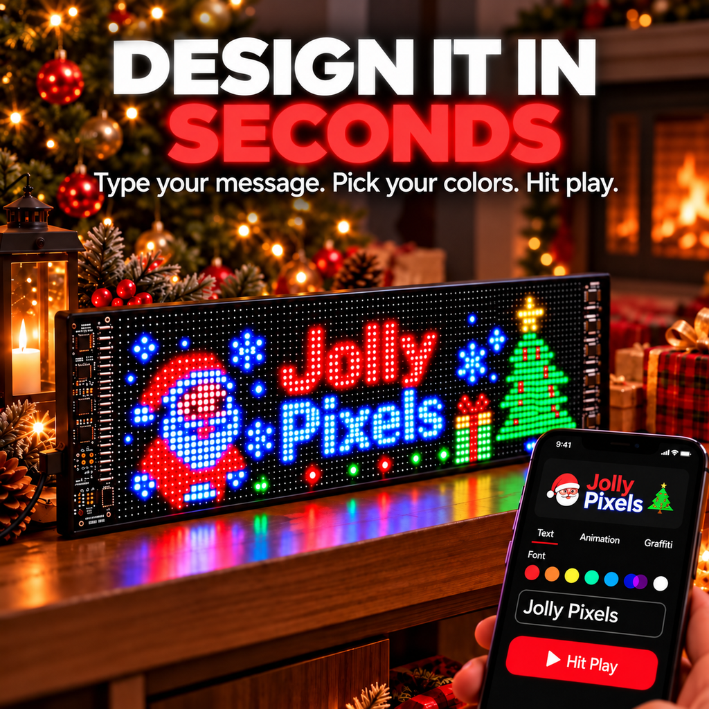 Jolly Pixels Christmas LED Car Sign