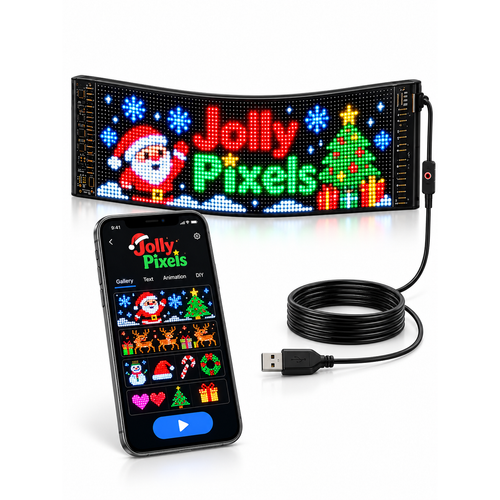 Jolly Pixels Christmas LED Car Sign
